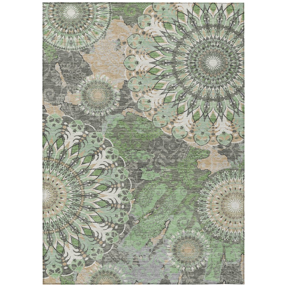 Machine Washable Indoor/Outdoor Chantille ACN2335 Green 8' x 10' Rug. Picture 1