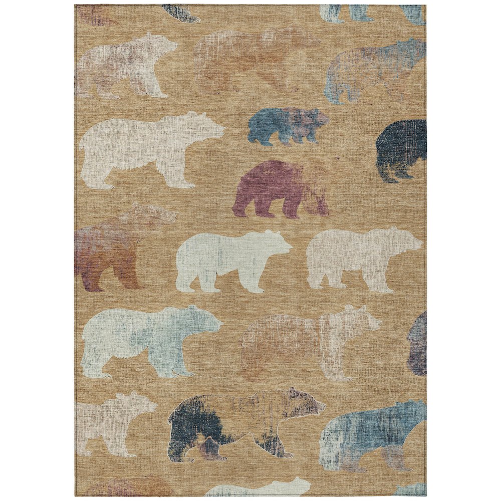 Machine Washable Indoor/Outdoor Chantille ACN2338 Gold 8' x 10' Rug. Picture 1