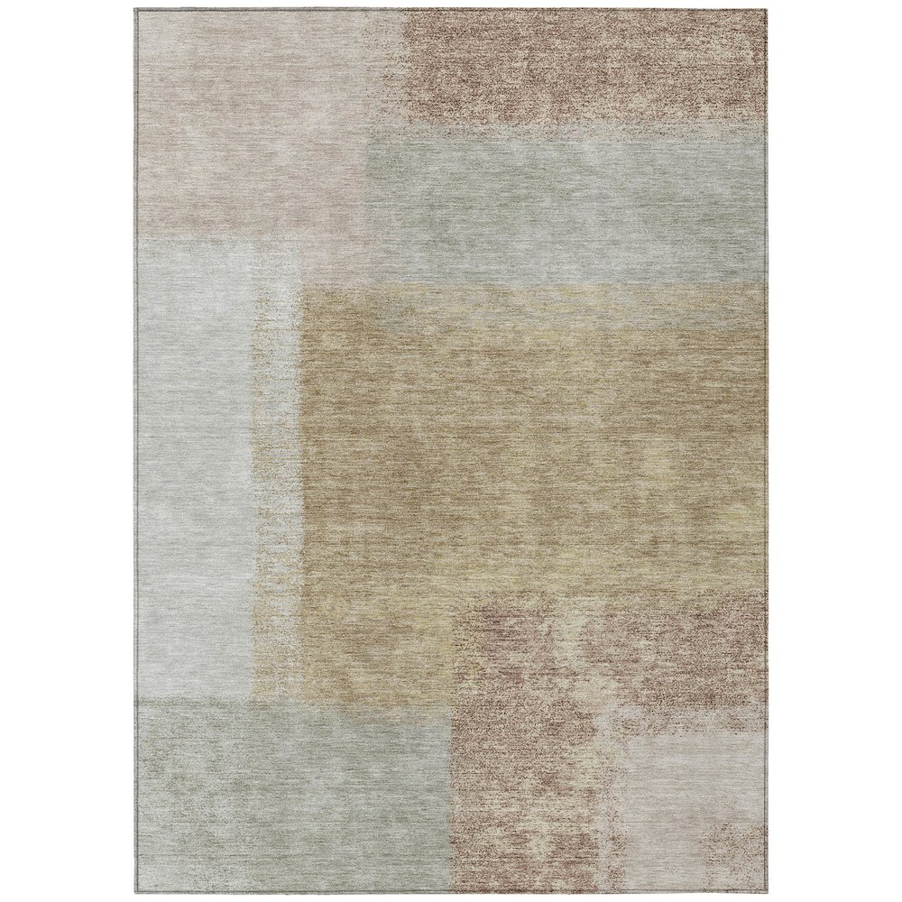Machine Washable Indoor/Outdoor Chantille ACN2341 Gold 8' x 10' Rug. Picture 1