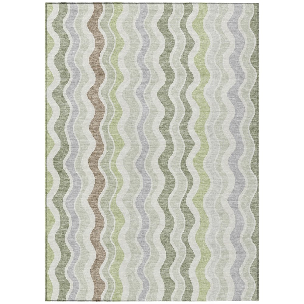 Machine Washable Indoor/Outdoor Chantille ACN2342 Green 8' x 10' Rug. Picture 1