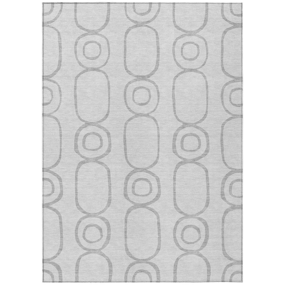 Machine Washable Indoor/Outdoor Chantille ACN2344 Gray 8' x 10' Rug. Picture 1