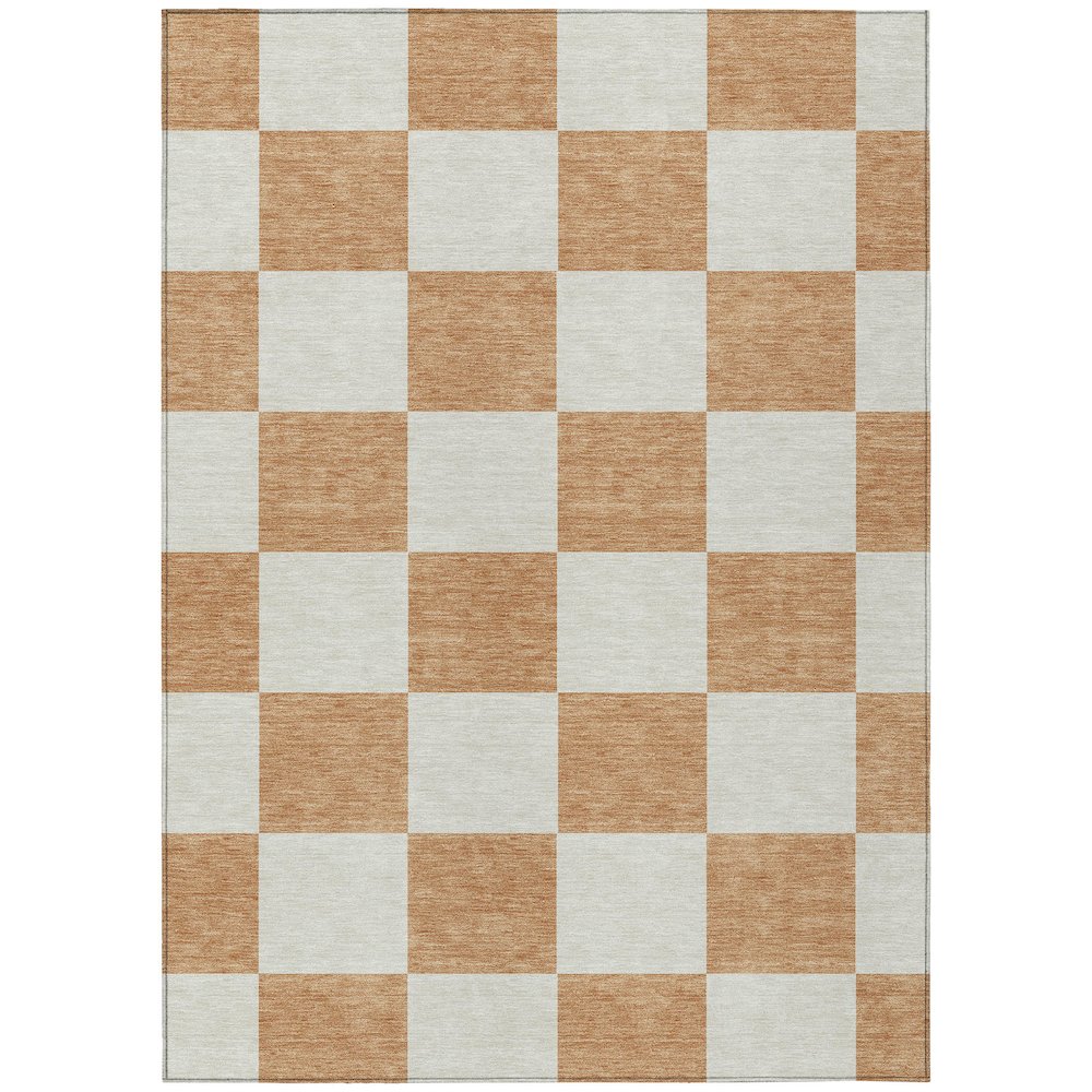 Machine Washable Indoor/Outdoor Chantille ACN2345 Orange 8' x 10' Rug. Picture 1