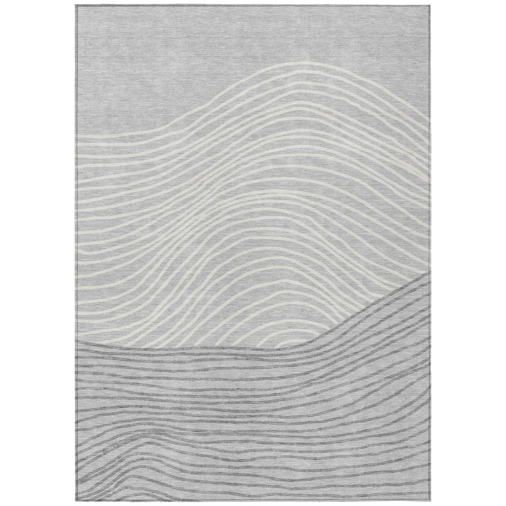 Machine Washable Indoor/Outdoor Chantille ACN2350 Gray 8' x 10' Rug. Picture 1