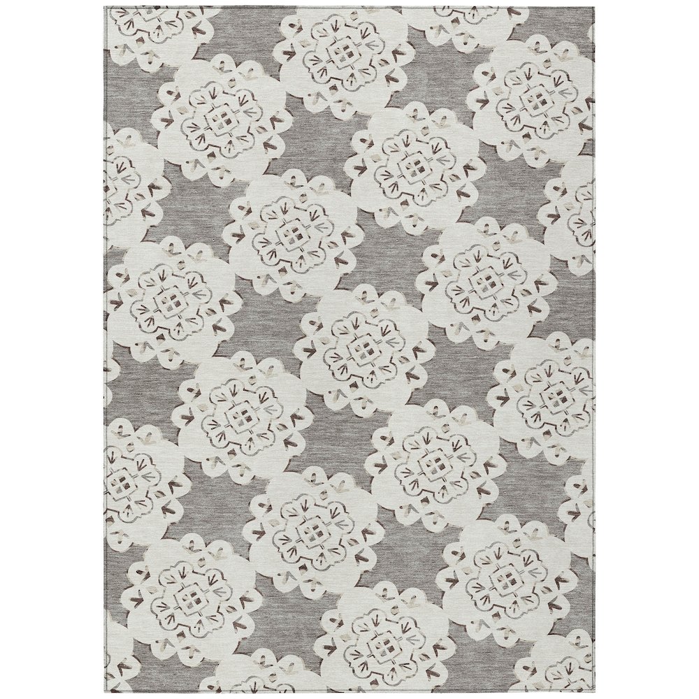 Machine Washable Indoor/Outdoor Chantille ACN2352 Brown 8' x 10' Rug. Picture 1