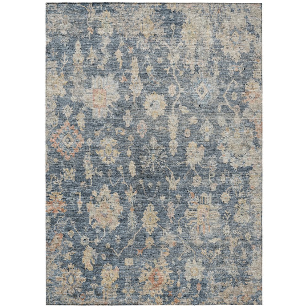 Machine Washable Indoor/Outdoor Chantille ACN2355 Blue 8' x 10' Rug. Picture 1
