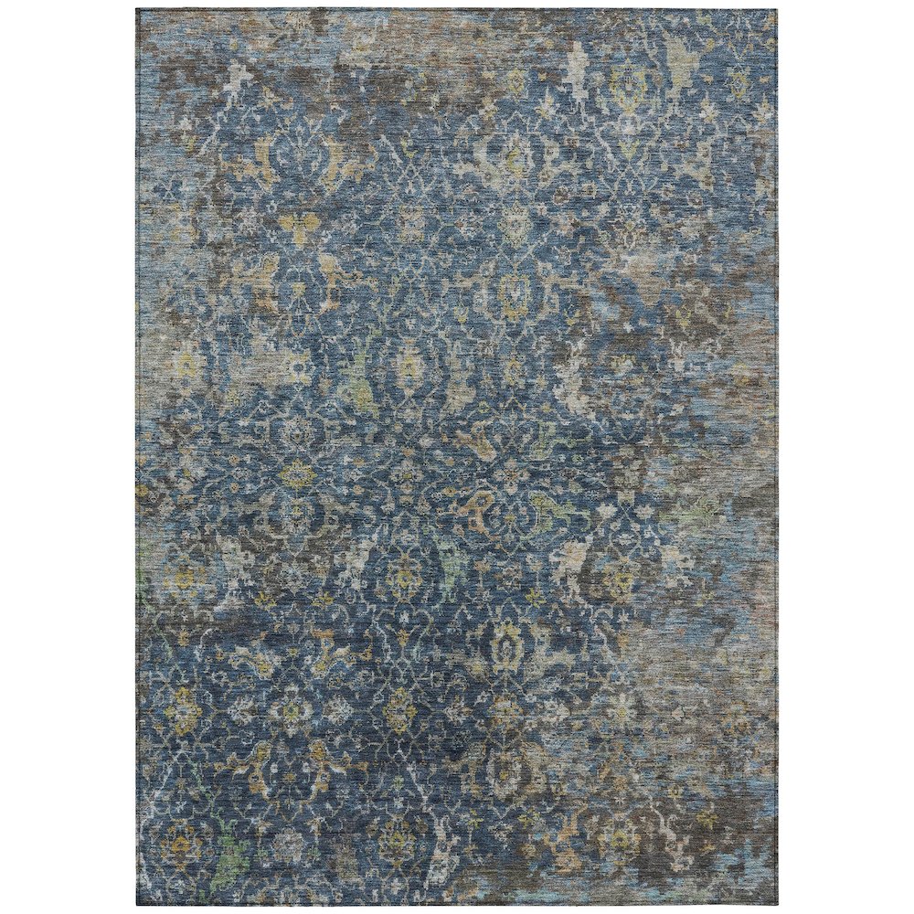 Machine Washable Indoor/Outdoor Chantille ACN2359 Blue 8' x 10' Rug. Picture 1