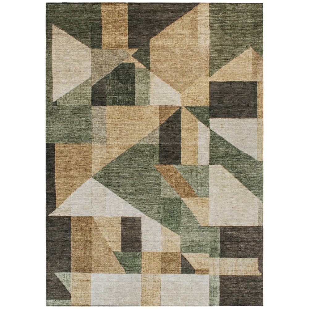 Machine Washable Indoor/Outdoor Chantille ACN2365 Green 8' x 10' Rug. Picture 1