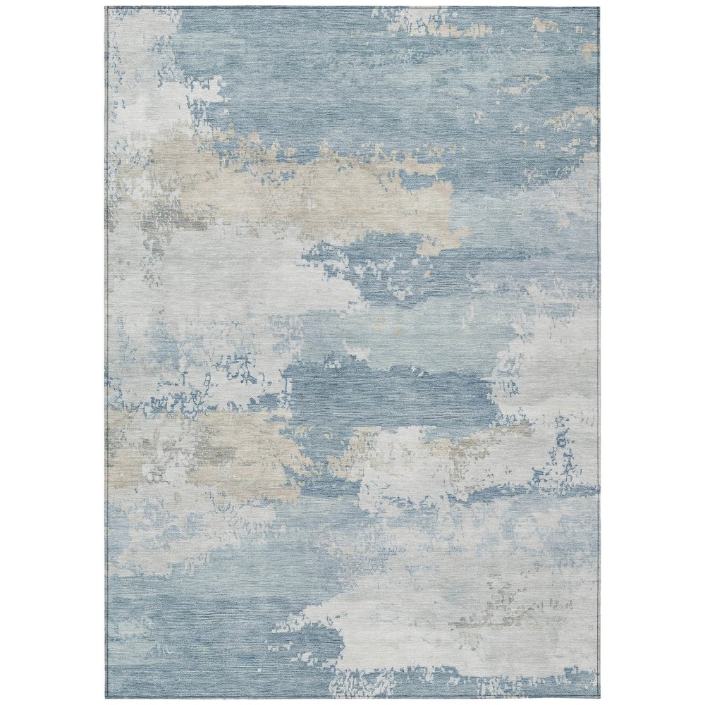 Machine Washable Indoor/Outdoor Chantille ACN2372 Blue 8' x 10' Rug. Picture 1