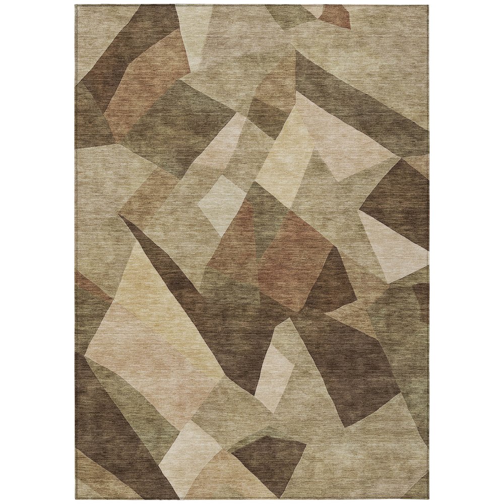 Machine Washable Indoor/Outdoor Chantille ACN2374 Brown 8' x 10' Rug. Picture 1