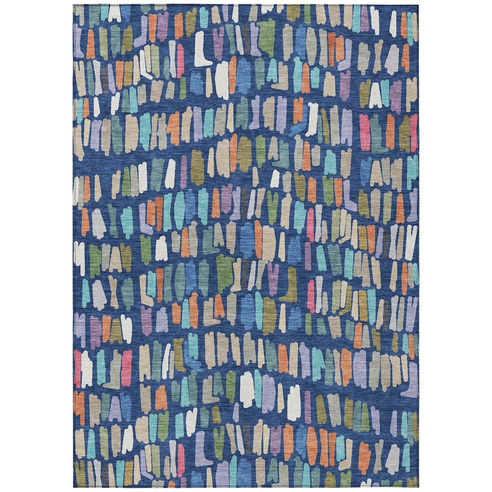 Machine Washable Indoor/Outdoor Chantille ACN2377 Blue 8' x 10' Rug. Picture 1