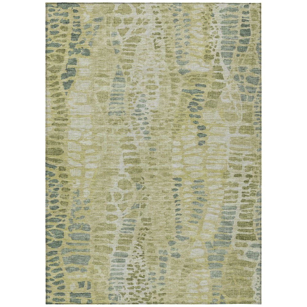 Machine Washable Indoor/Outdoor Chantille ACN2382 Green 8' x 10' Rug. Picture 1