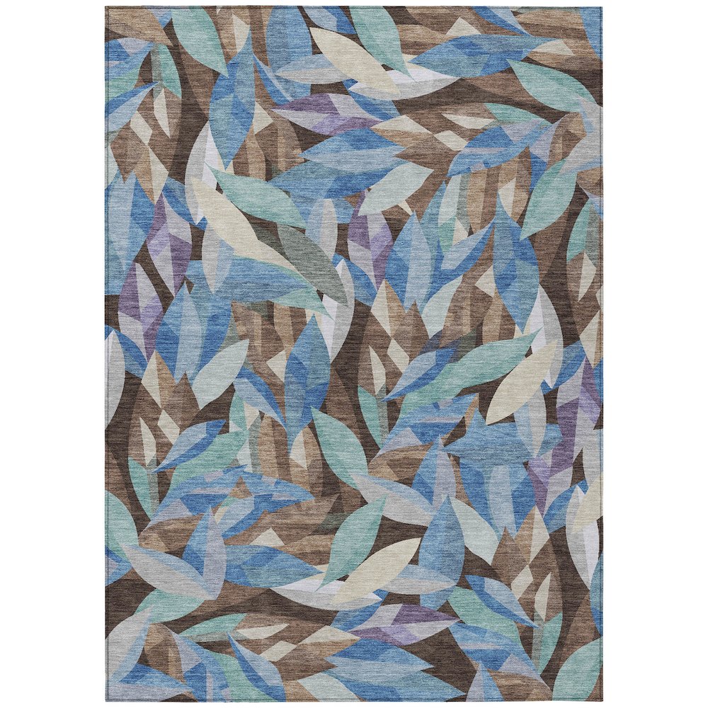 Machine Washable Indoor/Outdoor Chantille ACN2383 Brown 8' x 10' Rug. Picture 1