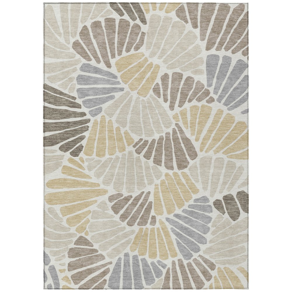Machine Washable Indoor/Outdoor Chantille ACN2384 Brown 8' x 10' Rug. Picture 1