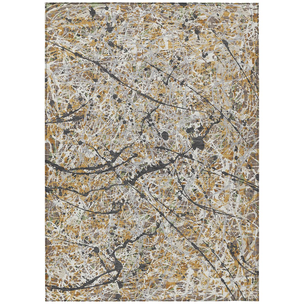 Machine Washable Indoor/Outdoor Chantille ACN2389 Brown 8' x 10' Rug. Picture 1