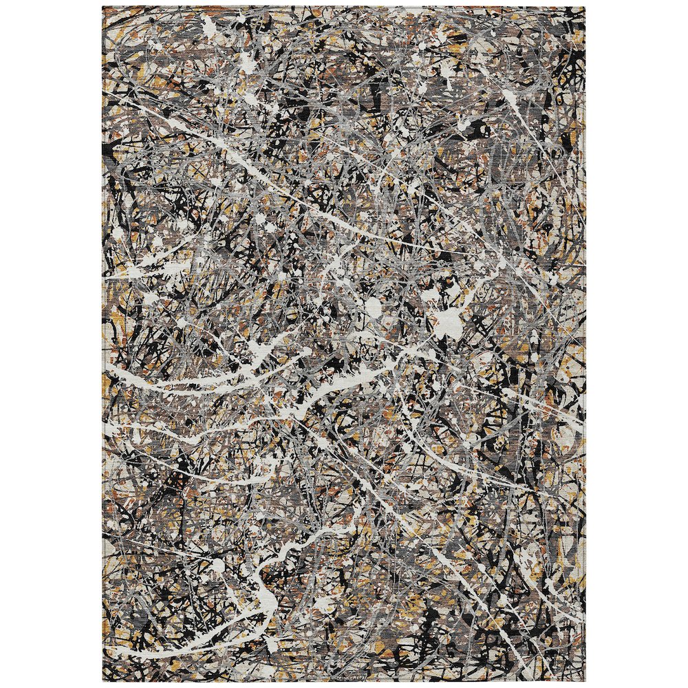 Machine Washable Indoor/Outdoor Chantille ACN2389 Black 8' x 10' Rug. Picture 1