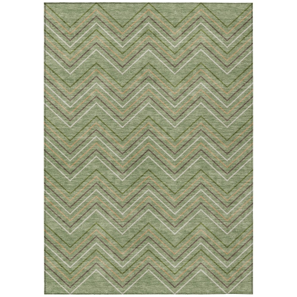 Machine Washable Indoor/Outdoor Chantille ACN2391 Green 8' x 10' Rug. Picture 1