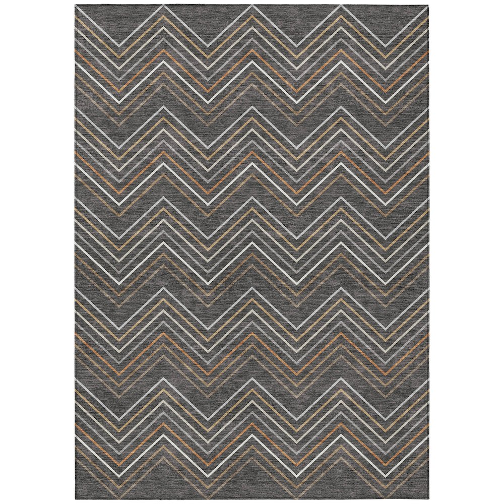 Machine Washable Indoor/Outdoor Chantille ACN2392 Gray 8' x 10' Rug. Picture 1
