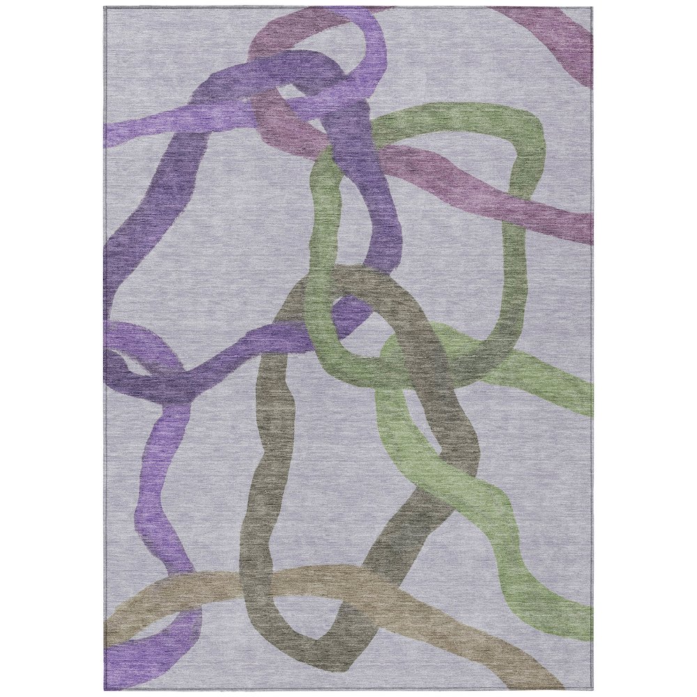 Machine Washable Indoor/Outdoor Chantille ACN2394 Purple 8' x 10' Rug. Picture 1