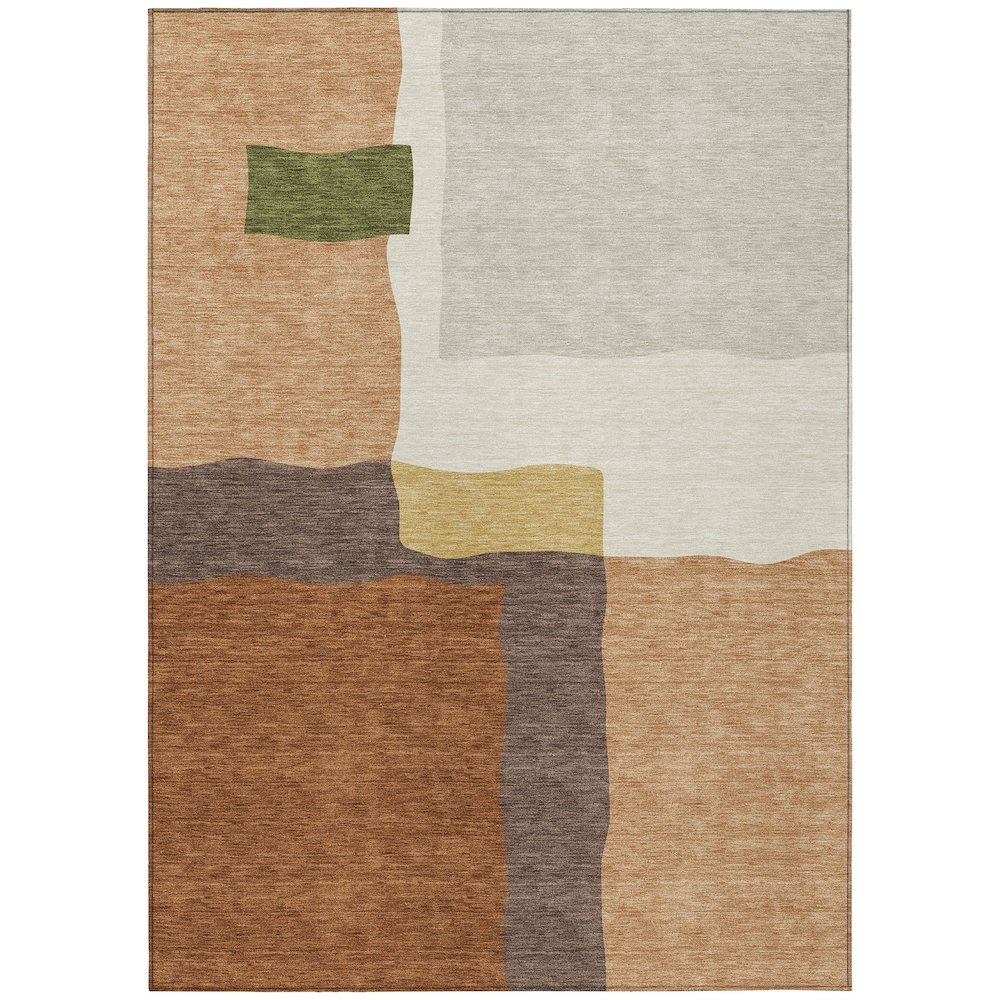 Machine Washable Indoor/Outdoor Chantille ACN2400 Orange 8' x 10' Rug. Picture 1