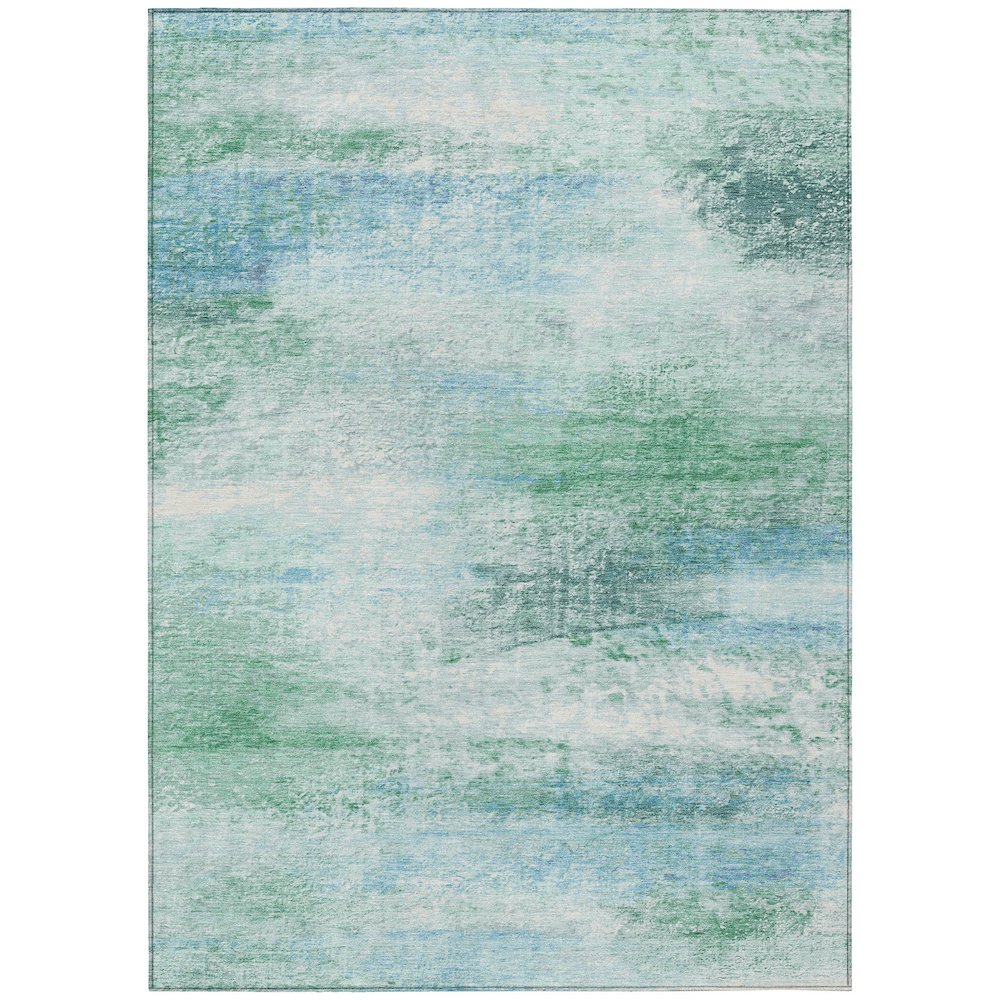 Machine Washable Indoor/Outdoor Chantille ACN2402 Green 8' x 10' Rug. Picture 1