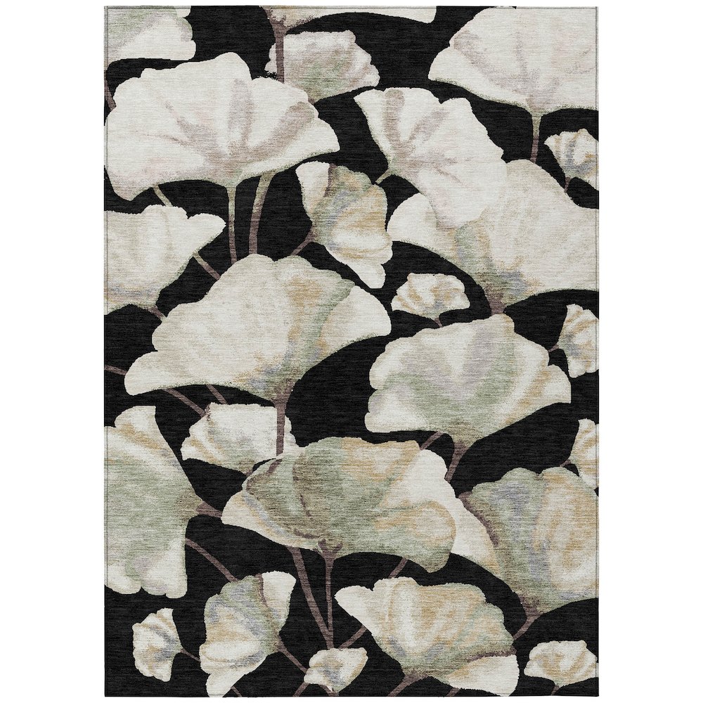 Machine Washable Indoor/Outdoor Chantille ACN2405 Black 8' x 10' Rug. Picture 1