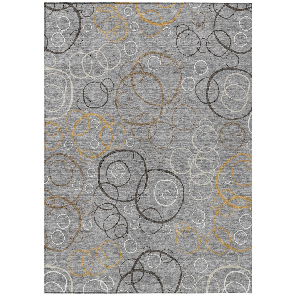 Machine Washable Indoor/Outdoor Chantille ACN2408 Gray 8' x 10' Rug. Picture 1