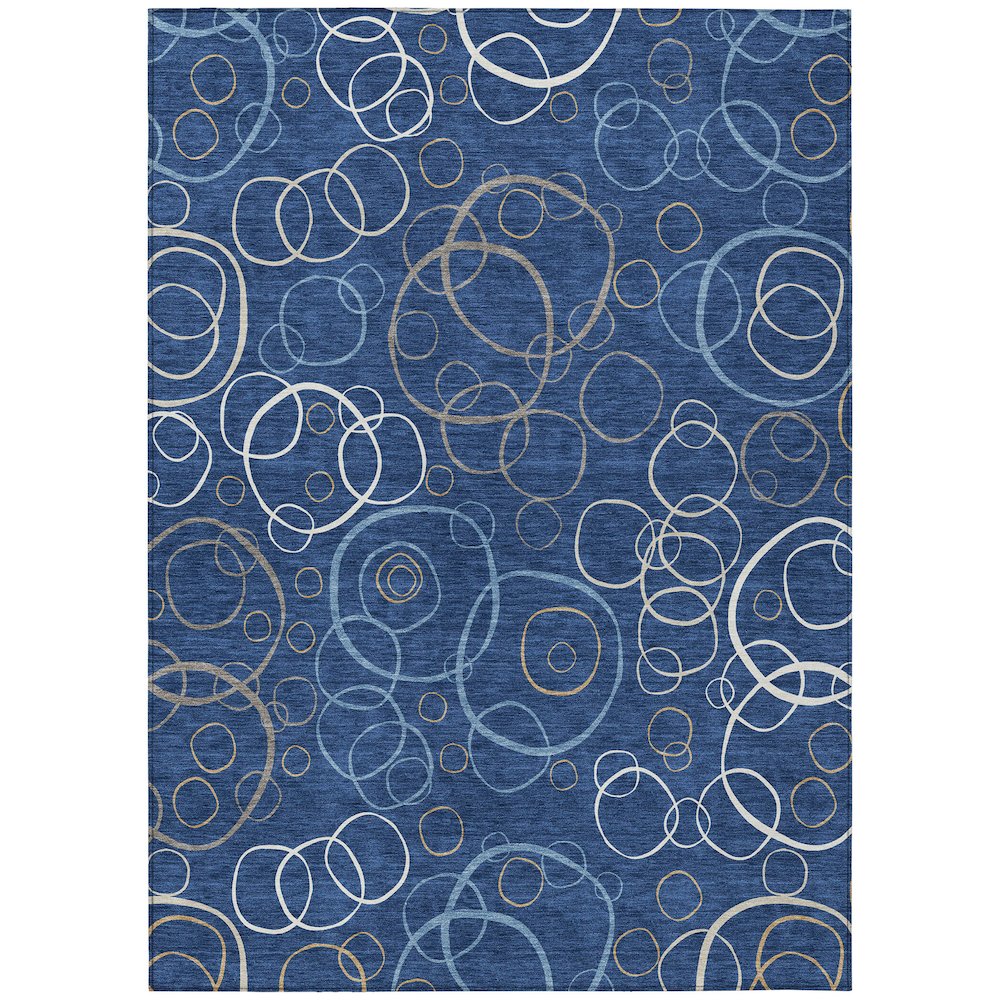 Machine Washable Indoor/Outdoor Chantille ACN2408 Blue 8' x 10' Rug. Picture 1