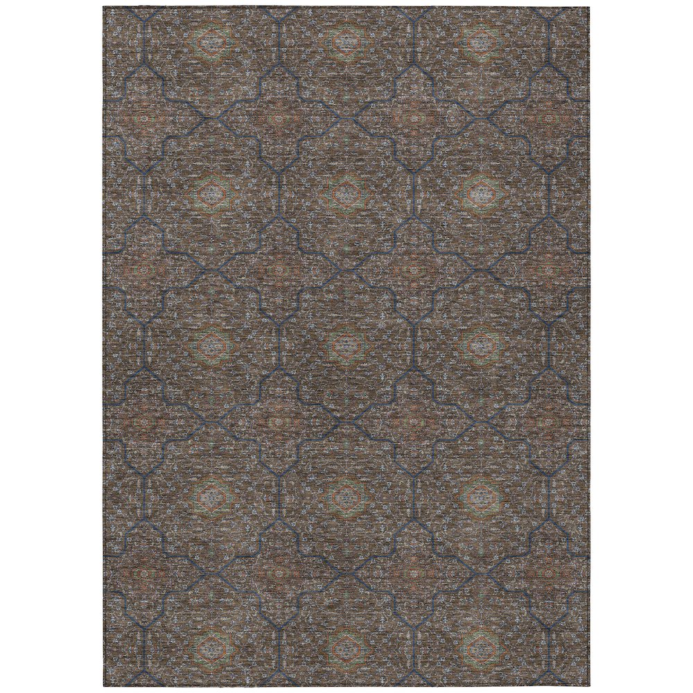Machine Washable Indoor/Outdoor Chantille ACN2409 Brown 8' x 10' Rug. Picture 1