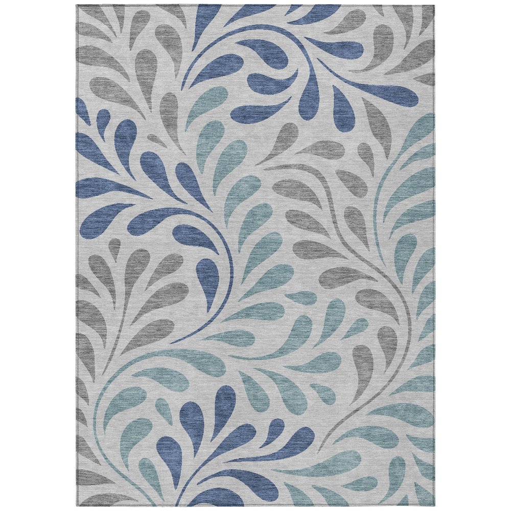 Machine Washable Indoor/Outdoor Chantille ACN2411 Gray 8' x 10' Rug. Picture 1