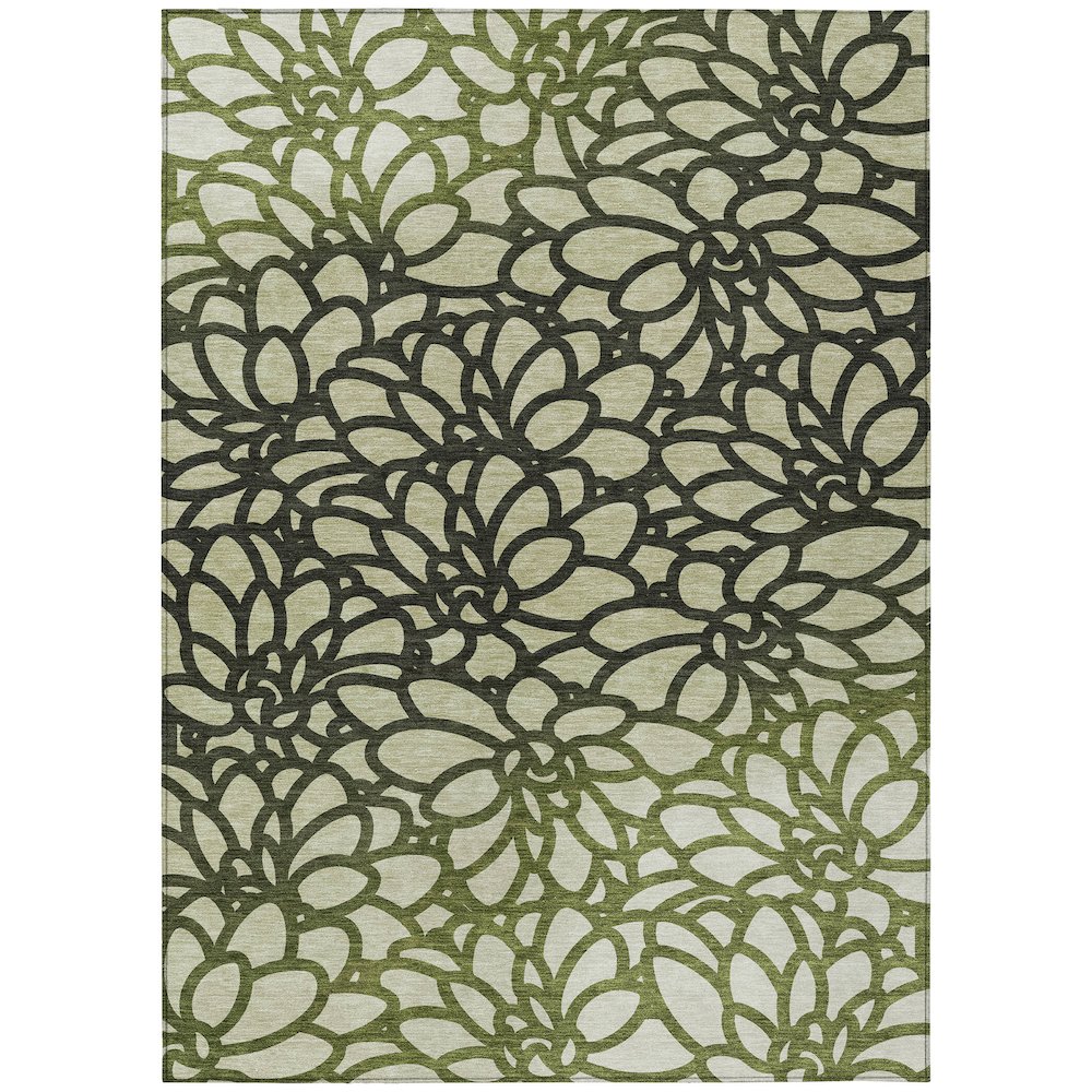 Machine Washable Indoor/Outdoor Chantille ACN2412 Green 8' x 10' Rug. Picture 1