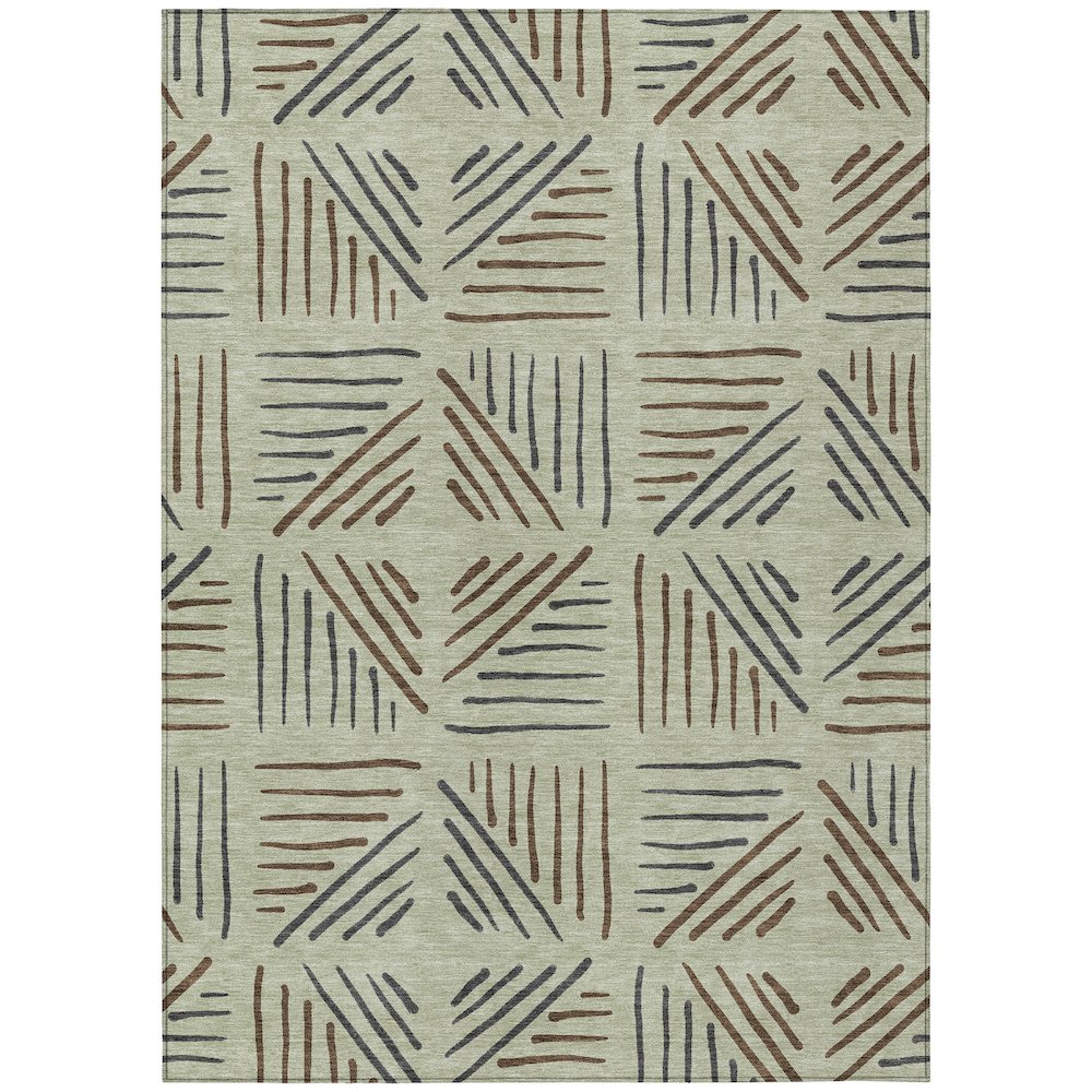 Machine Washable Indoor/Outdoor Chantille ACN2413 Green 8' x 10' Rug. Picture 1