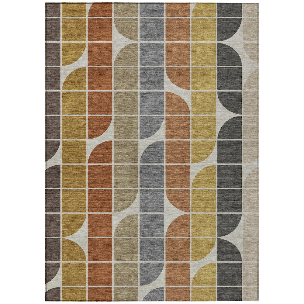 Machine Washable Indoor/Outdoor Chantille ACN2418 Brown 8' x 10' Rug. Picture 1
