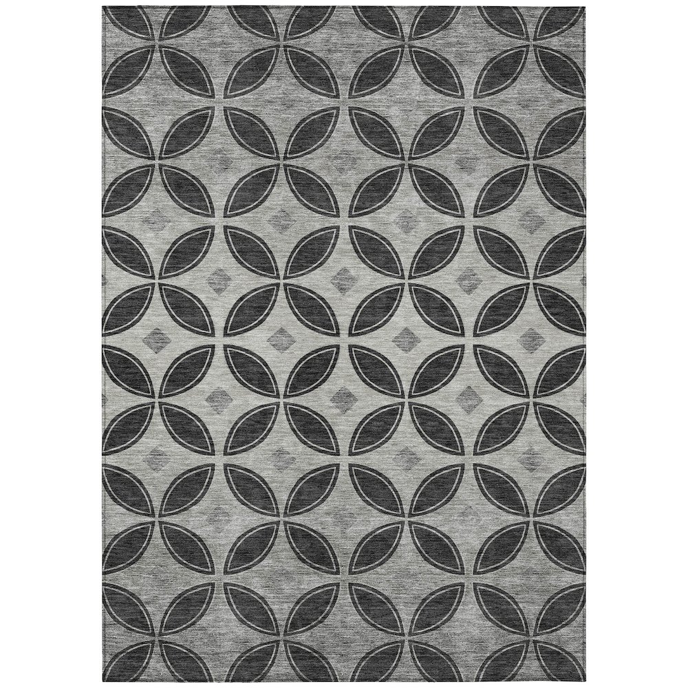 Machine Washable Indoor/Outdoor Chantille ACN2423 Black 8' x 10' Rug. Picture 1