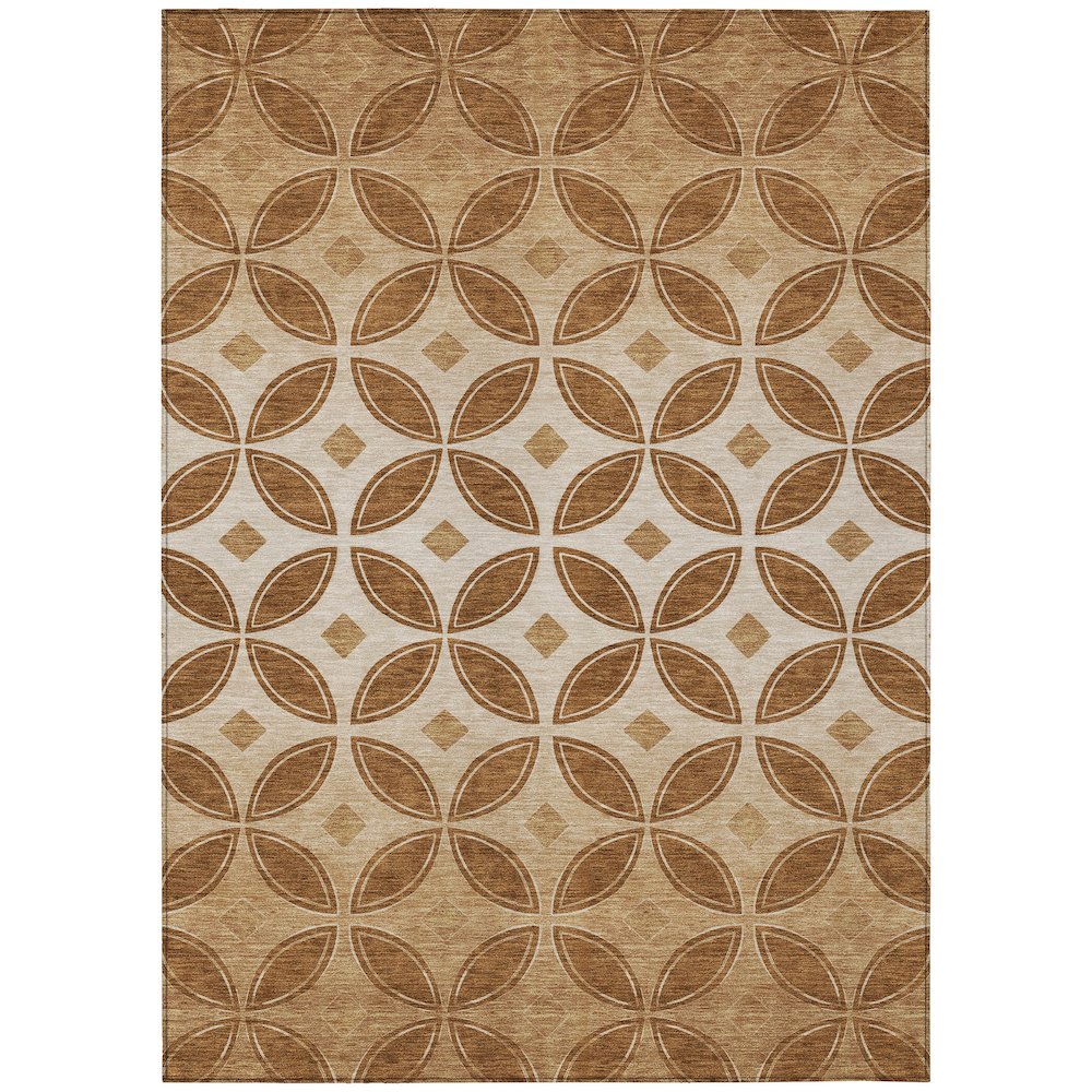 Machine Washable Indoor/Outdoor Chantille ACN2423 Orange 8' x 10' Rug. Picture 1