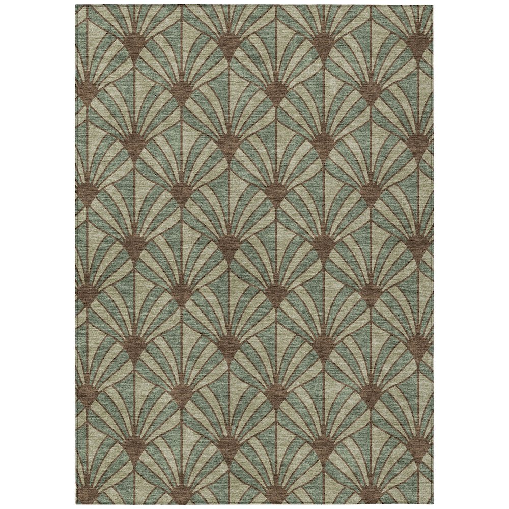 Machine Washable Indoor/Outdoor Chantille ACN2426 Green 8' x 10' Rug. Picture 1
