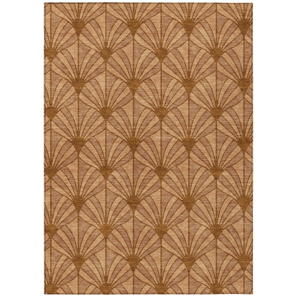 Machine Washable Indoor/Outdoor Chantille ACN2426 Orange 8' x 10' Rug. Picture 1
