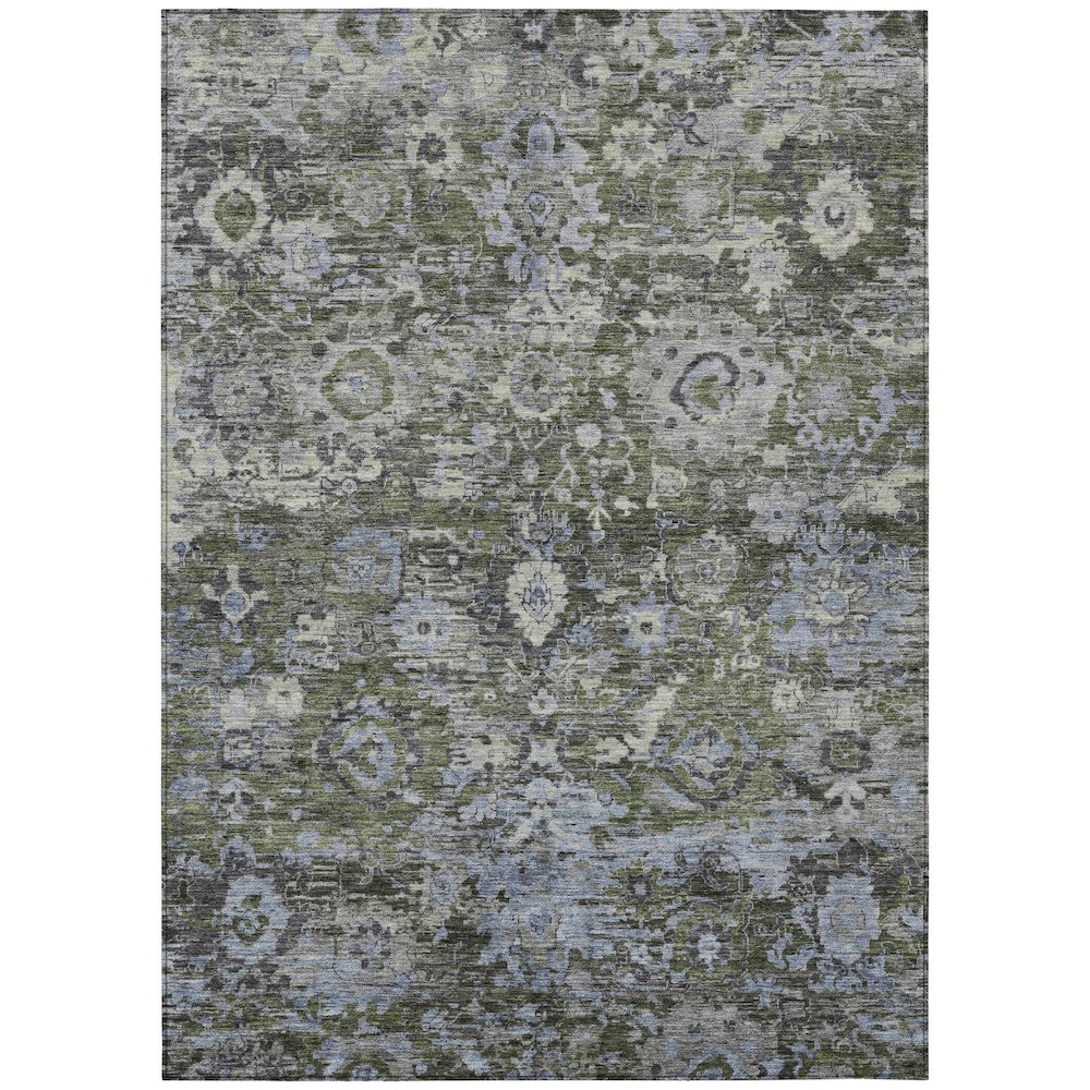Machine Washable Indoor/Outdoor Chantille ACN2430 Green 8' x 10' Rug. Picture 1