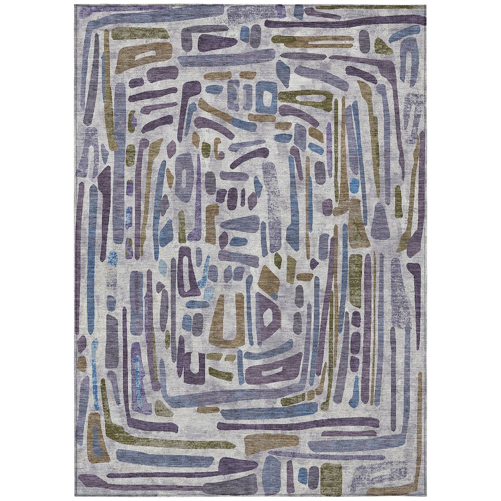 Machine Washable Indoor/Outdoor Chantille ACN2432 Purple 8' x 10' Rug. Picture 1