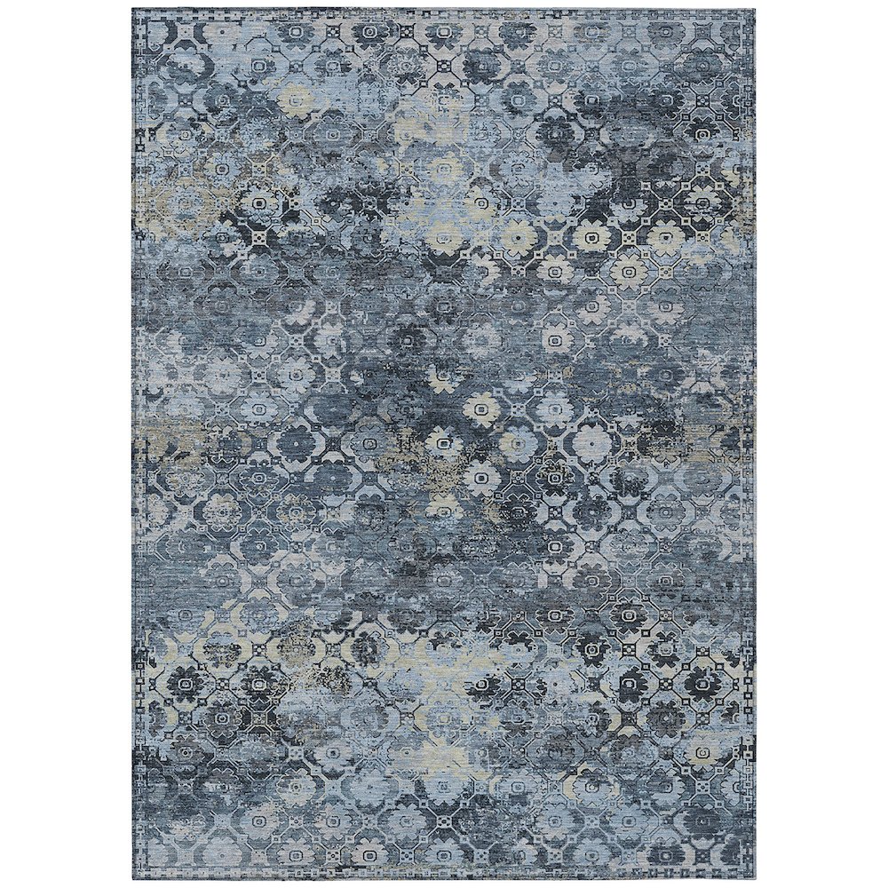 Machine Washable Indoor/Outdoor Chantille ACN2433 Blue 8' x 10' Rug. Picture 1