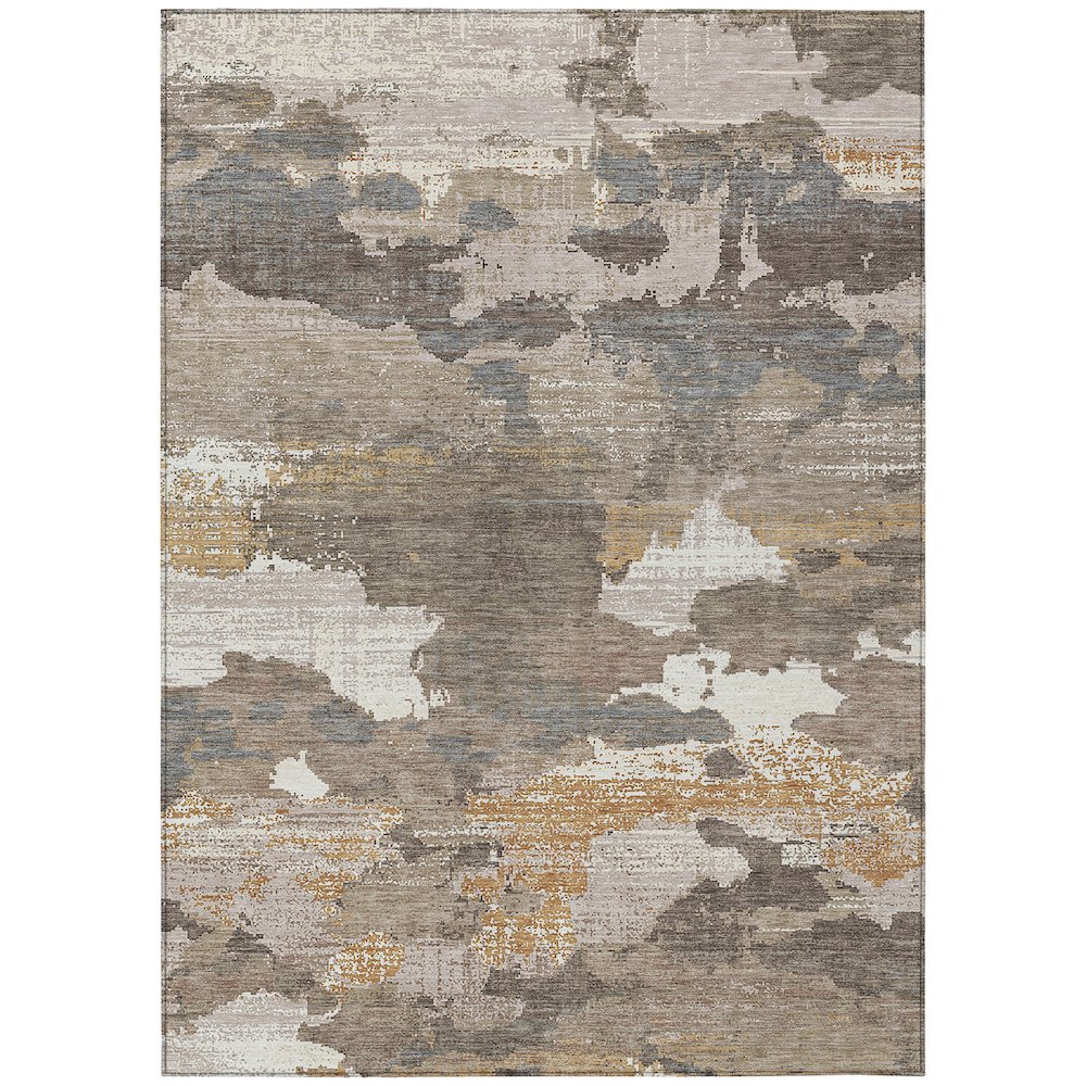 Machine Washable Indoor/Outdoor Chantille ACN2434 Brown 8' x 10' Rug. Picture 1