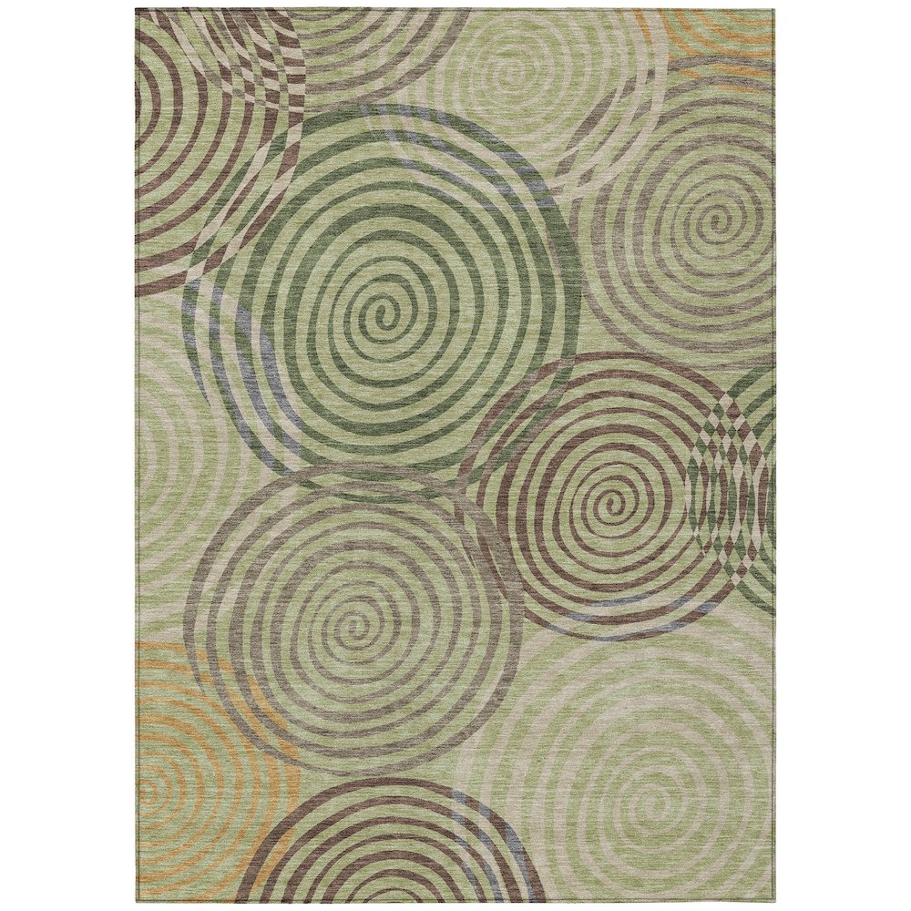 Machine Washable Indoor/Outdoor Chantille ACN2435 Green 8' x 10' Rug. Picture 1