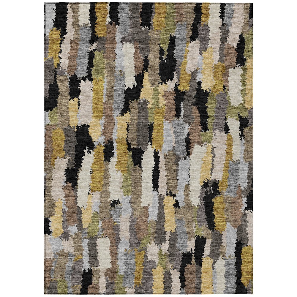 Machine Washable Indoor/Outdoor Chantille ACN2437 Black 8' x 10' Rug. Picture 1