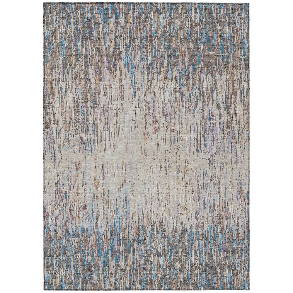 Machine Washable Indoor/Outdoor Chantille ACN2439 Brown 8' x 10' Rug. Picture 1