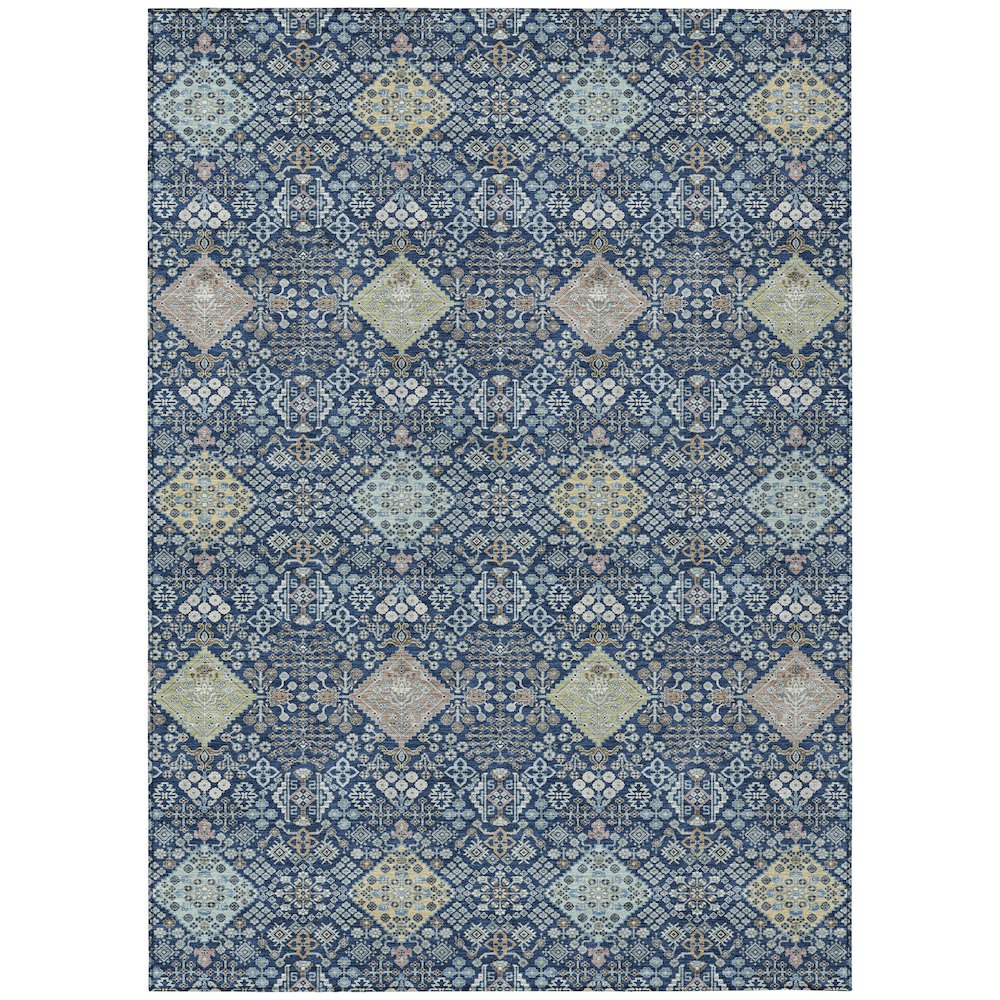 Machine Washable Indoor/Outdoor Chantille ACN2440 Blue 8' x 10' Rug. Picture 1