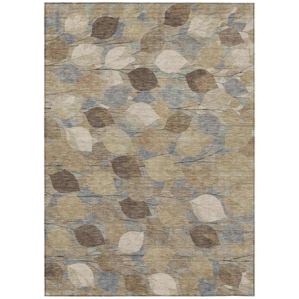 Machine Washable Indoor/Outdoor Chantille ACN2444 Brown 8' x 10' Rug. Picture 1
