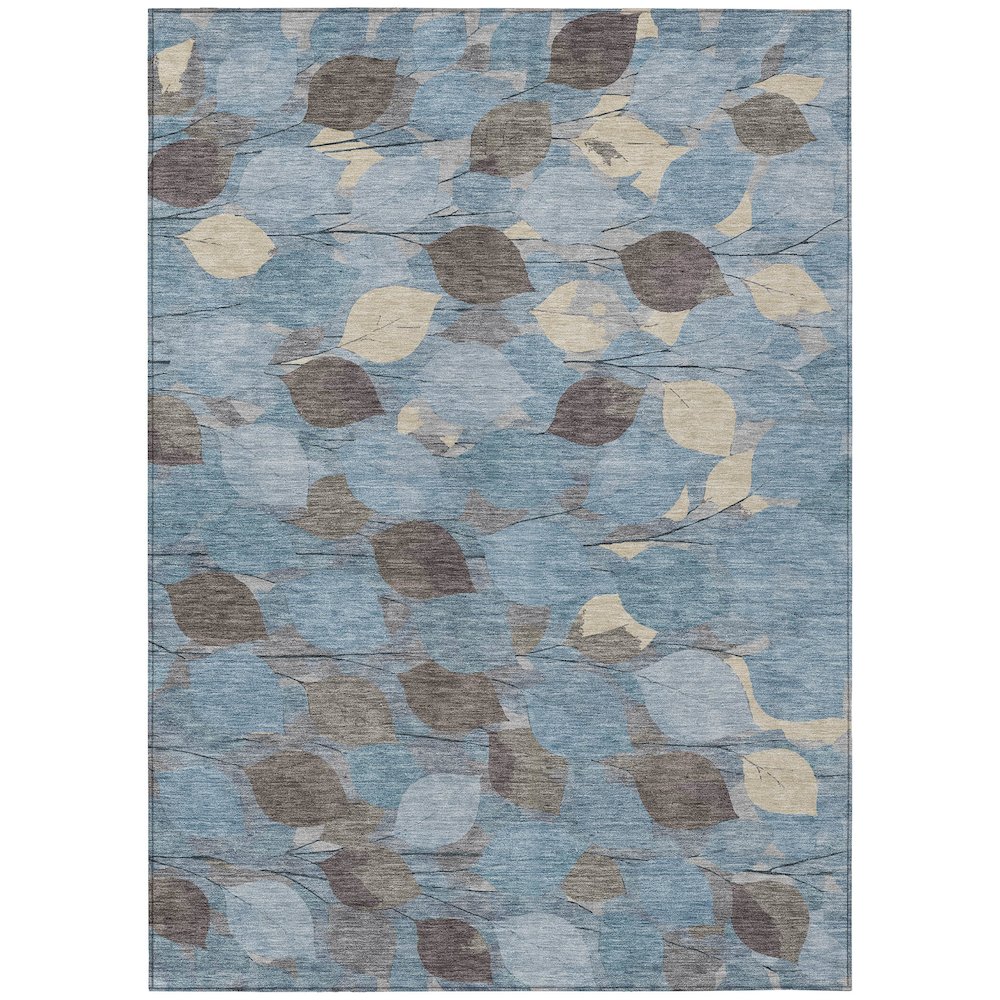 Machine Washable Indoor/Outdoor Chantille ACN2444 Teal 8' x 10' Rug. Picture 1