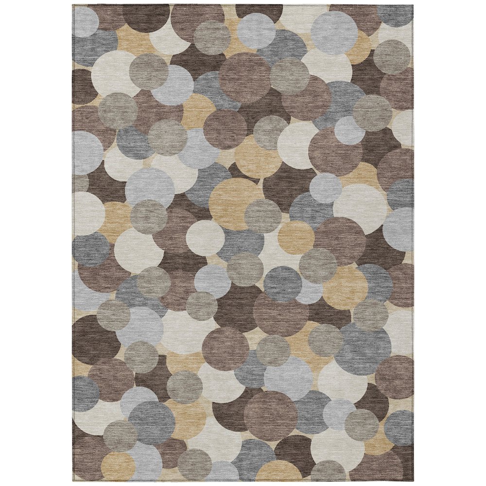 Machine Washable Indoor/Outdoor Chantille ACN2450 Brown 8' x 10' Rug. Picture 1