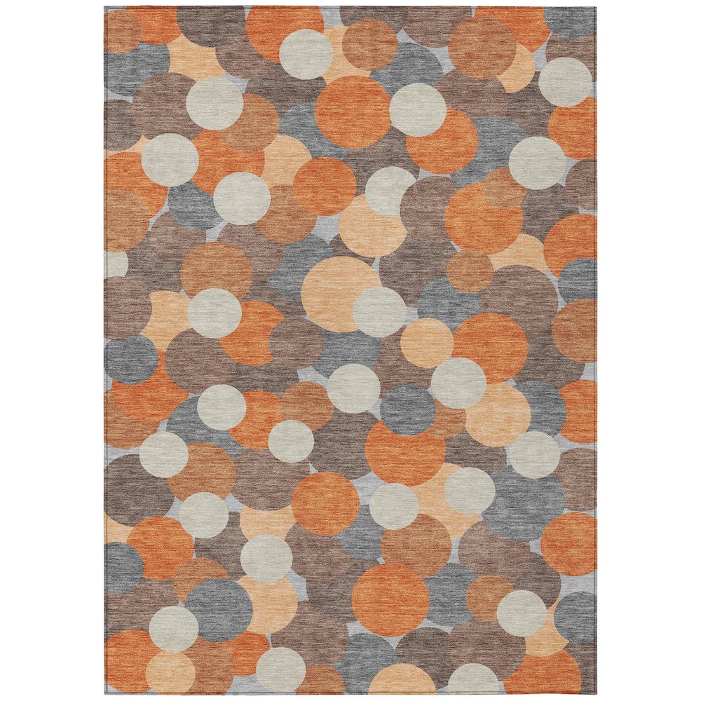 Machine Washable Indoor/Outdoor Chantille ACN2450 Orange 8' x 10' Rug. Picture 1