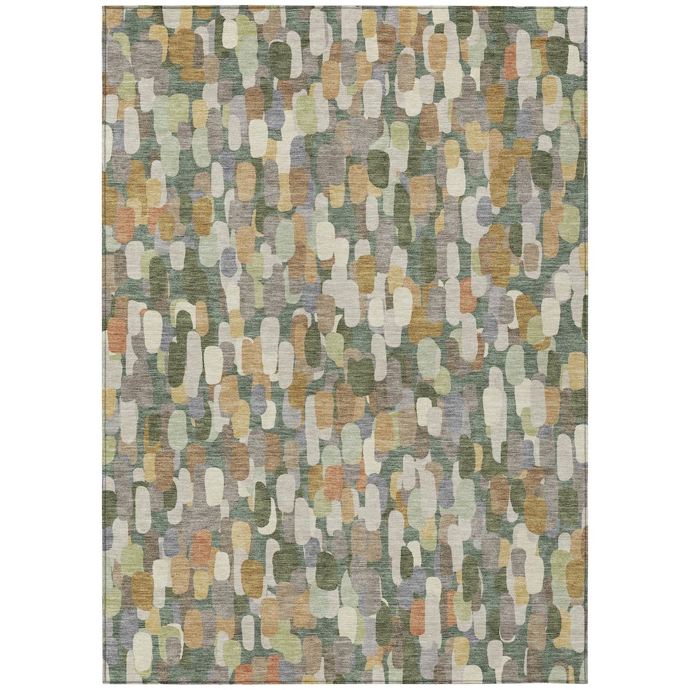 Machine Washable Indoor/Outdoor Chantille ACN2451 Green 8' x 10' Rug. Picture 1