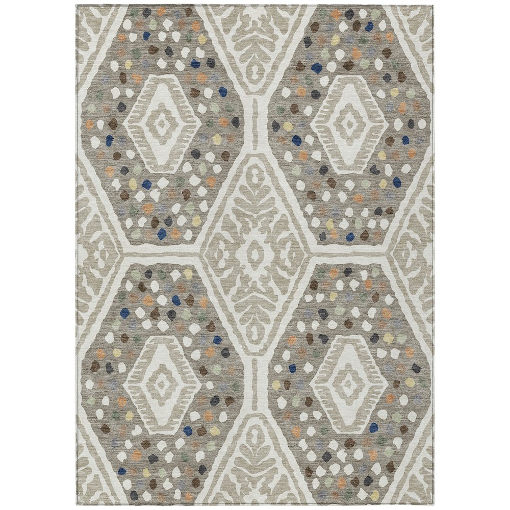 Machine Washable Indoor/Outdoor Chantille ACN2457 Ivory 8' x 10' Rug. Picture 1